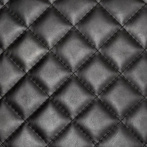 Horace I Black Leather Diamond Pattern w/Gold Iron Frame Accent Chair