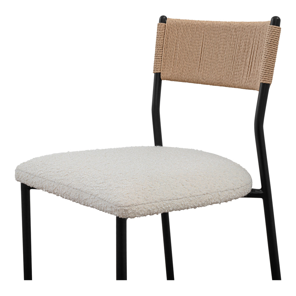 Foley Counter Stool in White Bouclé