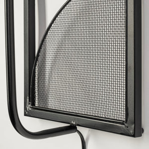 Navin 10x46.5 Black Metal Body White Fabric Shade Rectangular Wall Sconce