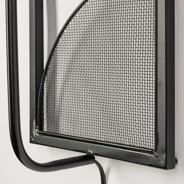 Navin 10x46.5 Black Metal Body White Fabric Shade Rectangular Wall Sconce