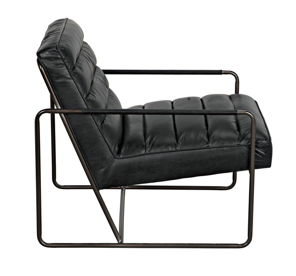 Demeter Chair, Metal and Leather