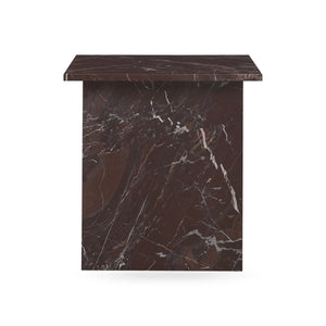 Bexly Marble Square End Table - Merlot