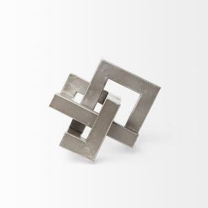 Link Small Silver Metal Sculpture Decorative Object
