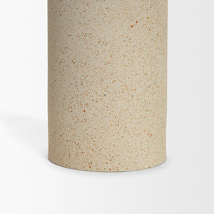 Qamra Tall Beige Textured Metal Pillar Candle Holder Candle Holder