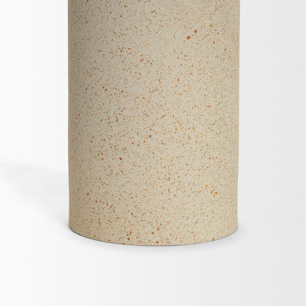 Qamra Tall Beige Textured Metal Pillar Candle Holder Candle Holder