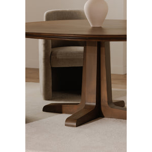 Charles Dining Table with Pine Veneer in Brown