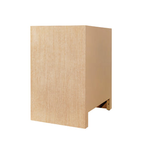 ONE DOOR CABINET WITH CANE DOOR FRONT IN CERUSED OAK