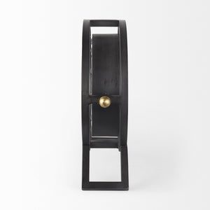 Gaston Gray Metal Circular Table Clock