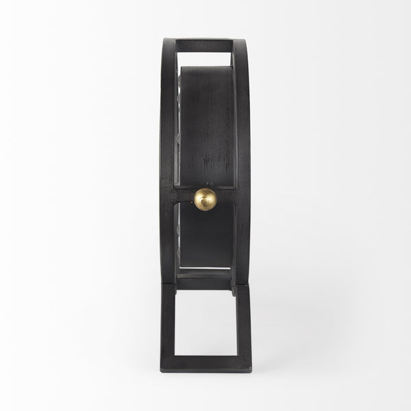Gaston Gray Metal Circular Table Clock