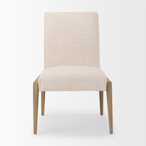 Palisades Cream Upholstery w/ Solid Wood Armless Dining Chair
