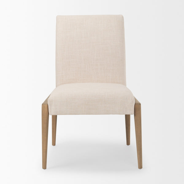 Palisades Cream Upholstery w/ Solid Wood Armless Dining Chair