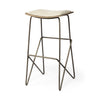 Katniss 30" Total Height Cream Fabric Seat Gold Metal Frame Bar Stool