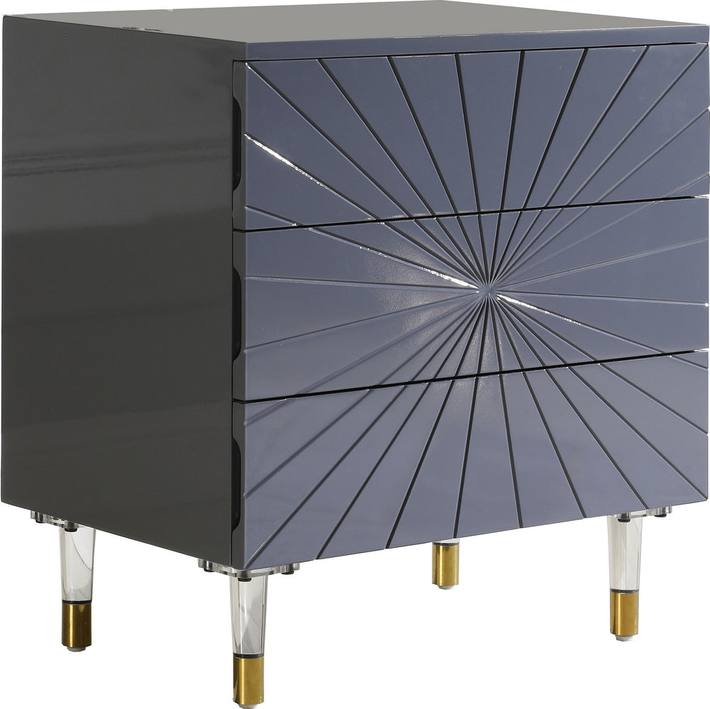 Darryl Side Table In Grey Lacquer