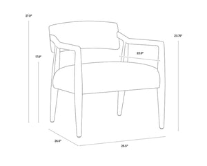 KEAGAN LOUNGE CHAIR - SALOON LIGHT GREY LEATHER