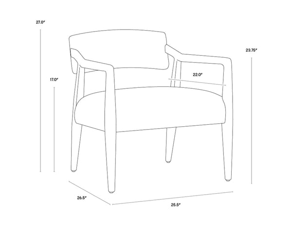 KEAGAN LOUNGE CHAIR - SALOON LIGHT GREY LEATHER