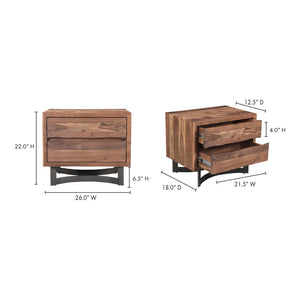 Moe's Bent Collection Nightstand - Solid Acacia
