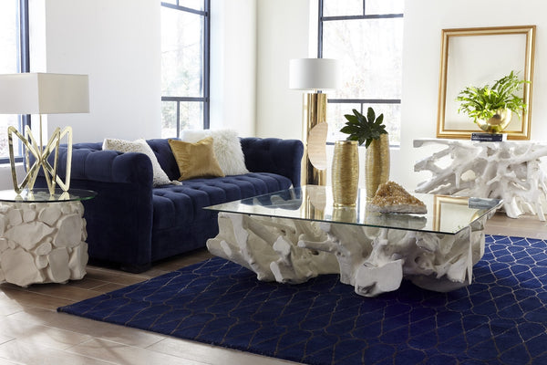 Cast Root Console Table, Gel Coat White 