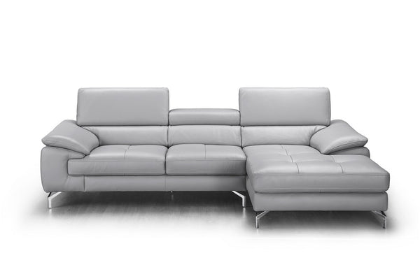 Kieran Premium Leather Sectional in Right Hand Facing Chaise 