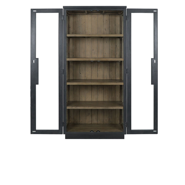 Larson Solid Wood Cabinet with Glass Windows