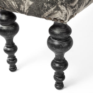 Alhambra 55L x 14W Upholstered Gray Seat W/Black Wood Legs Accent Bench