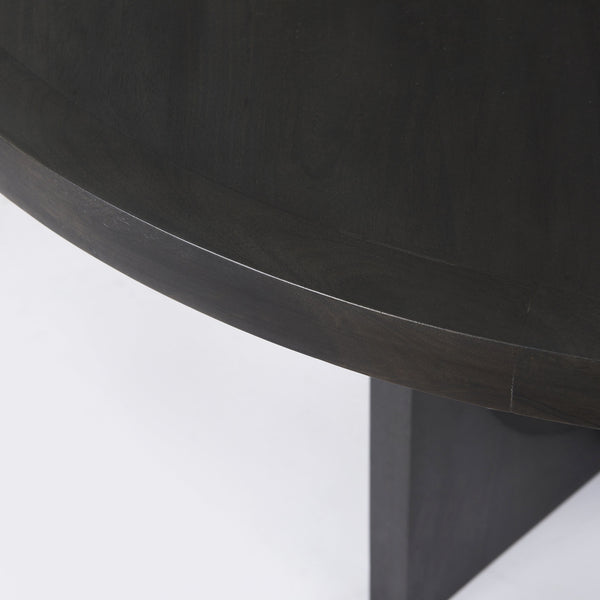Liesl 54.L x 54.0W x 30.0H Black Wood W/ Circular Top Dining Table