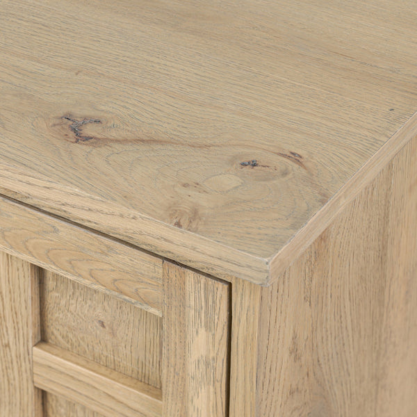 Alessio Media Console - Aged Natural Oak Veneer