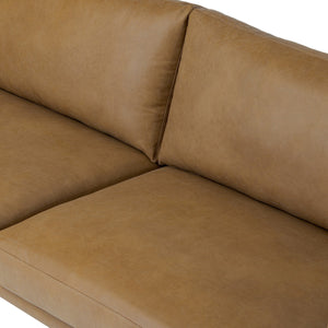 Melle Sofa In Lipari Camel And Ebony Steel