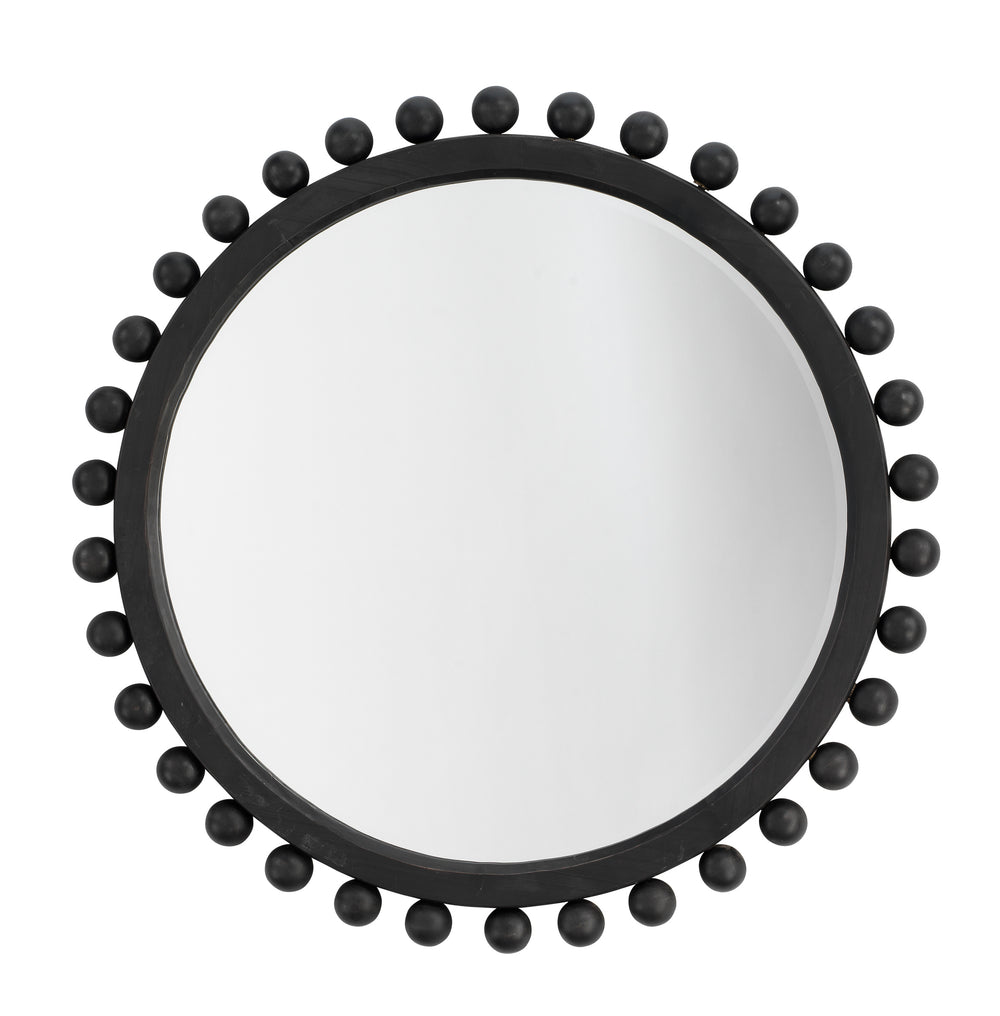 Brighton Round Wood Mirror, Charcoal