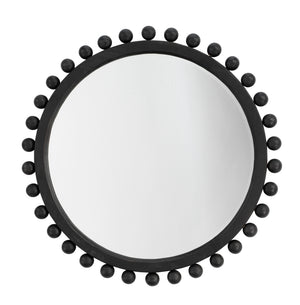 Brighton Round Wood Mirror, Charcoal