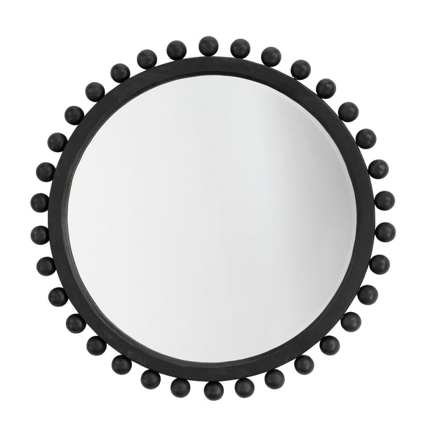 Brighton Round Wood Mirror, Charcoal