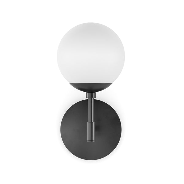 Sunset Sconce In Black Gunmetal-Opal Matte Glass