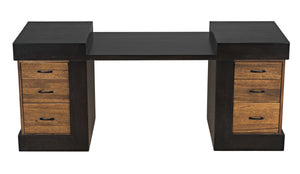 Bentley Dark Walnut and Ebony Executive Desk