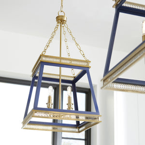 Gerard Pendant in Blue and Aged Brass