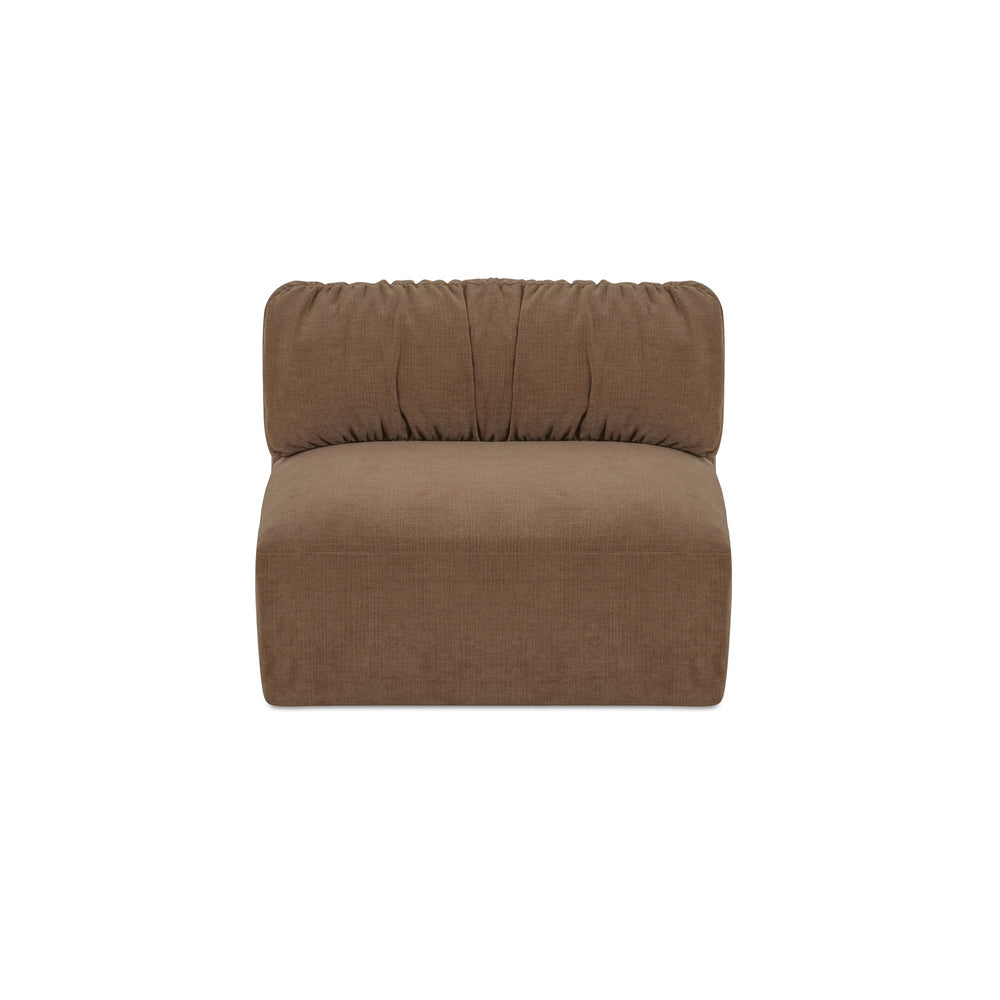 Moe's Matina Slipper Chair in Taupe Chenille