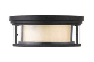 Willow 3 Light Flush Mount in Matte Black Finish