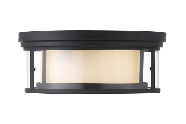 Willow 3 Light Flush Mount in Matte Black Finish