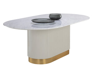 PALOMA DINING TABLE - OVAL - WHITE MARBLE - 84"