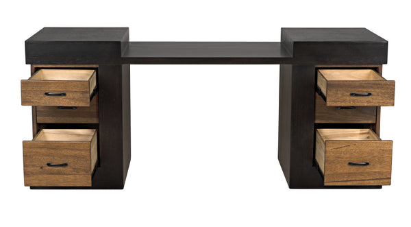 Bentley Dark Walnut and Ebony Executive Desk
