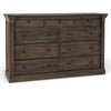 Adelaide Solid Wood 9-Drawer Dresser in Cocoa Brown