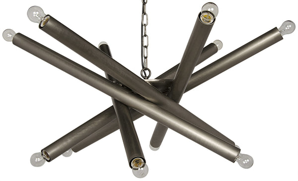 Lex Chandelier, Metal with Antique Silver Finish