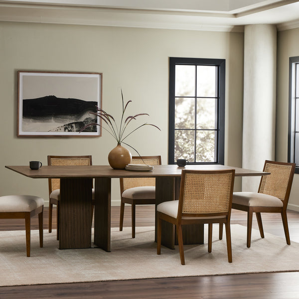 Leo Dining Table in Rustic Grey Veneer