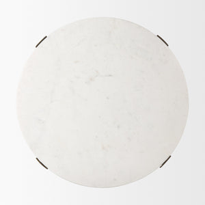 Atticus Marble and Antiqued Gold Metal Coffee Table