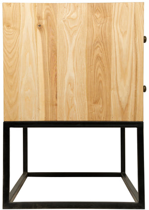 Downtown Side Table, Elm and Black Steel