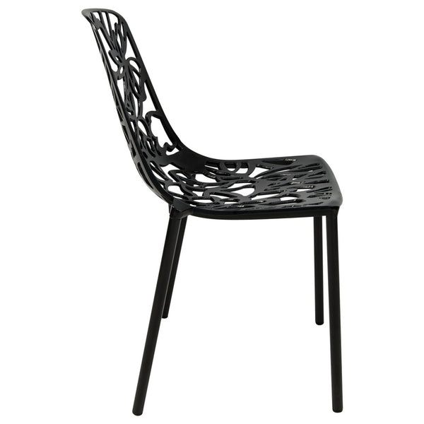 ORO ALUMINUM CHAIR (ARMLESS) - BLACK