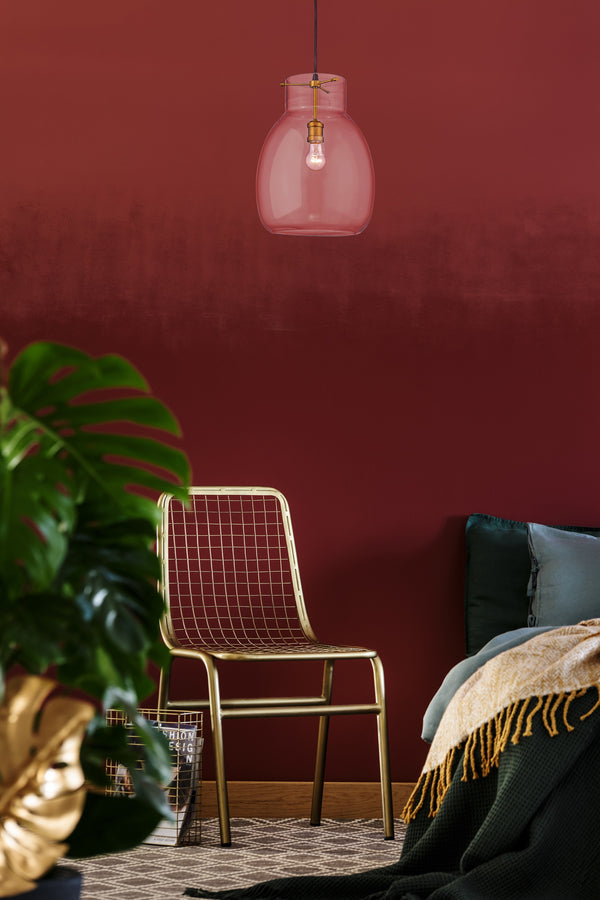 Bella 1 Light Pendant in Matte Black + Olde Brass Finish