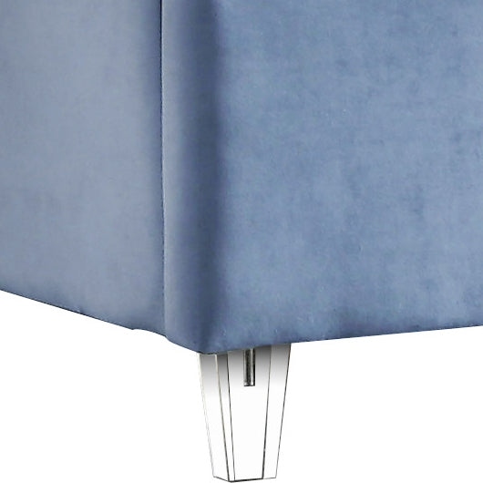 Fredrick King Bed In Sky Blue Velvet