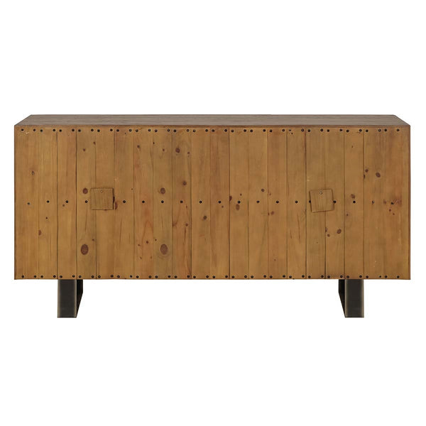 Danica Solid Wood Buffet with Reclaimed Oak and Black Accents