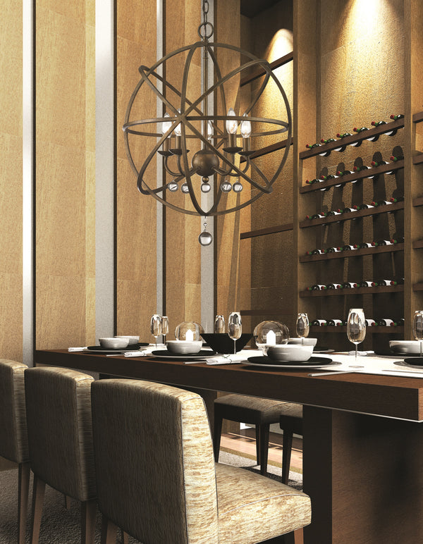 Acadia 5 Light Pendant in Golden Bronze Finish
