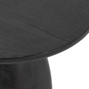 Merla Wood End Table In Tall In Black Wash Ash