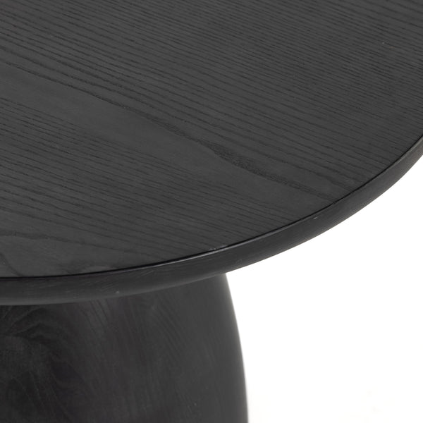 Merla Wood End Table In Tall In Black Wash Ash